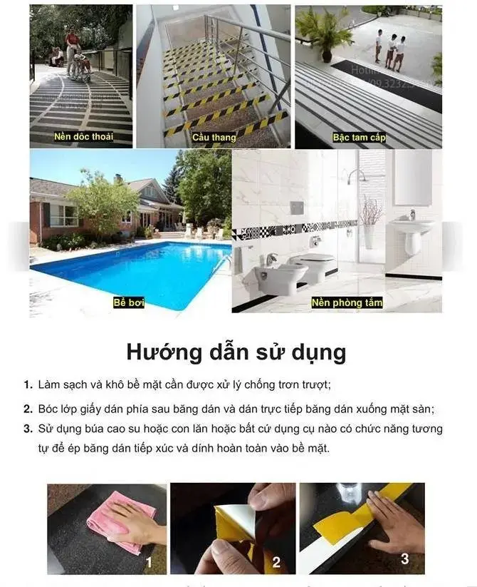Băng keo chống trượt Misha màu vàng đen